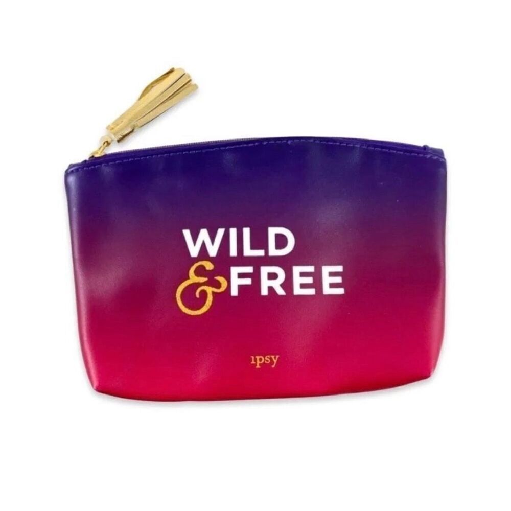 Brand New Ipsy HTF Wild & Free Ombré Gold Tassel Makeup Bag